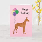 Carte Cirneco dell'Etna, Ballons d'anniversaire (Fleur jaune)