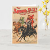 Carte Cirque Avec Des Hommes À Cheval. (Fleur jaune)