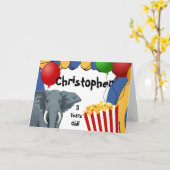 Carte Cirque Carnaval Personnalisé Anniversaire (Fleur jaune)