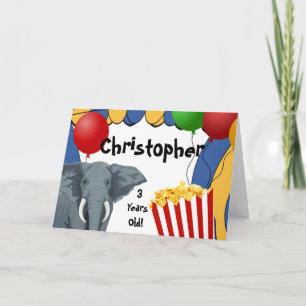 Carte Cirque Carnaval Personnalisé Anniversaire
