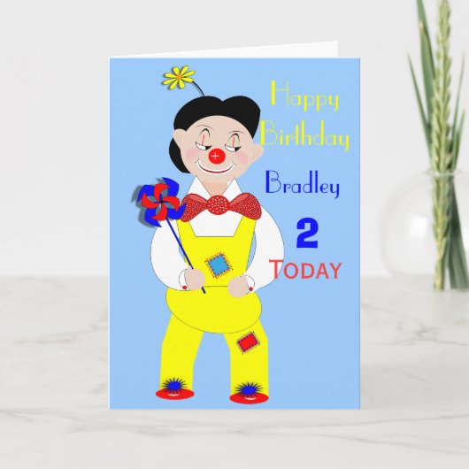 Carte Cirque Clown Kids Fun Cute Birthday Card (Devant)