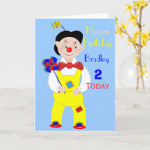 Carte Cirque Clown Kids Fun Cute Birthday Card (Fleur jaune)