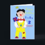 Carte Cirque Clown Kids Fun Cute Birthday Card<br><div class="desc">Une carte d'anniversaire si mignonne pour un jeune enfant avec une photo amusante de Clown Circus et il est si facile de personnaliser avec un nom et un âge pour cette touche spéciale.</div>