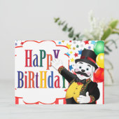 Carte Cirque d'anniversaire d'ours polaire (Debout devant)