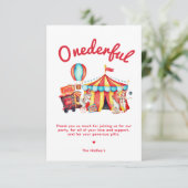 Carte Cirque original 1er Anniversaire Merci (Debout devant)