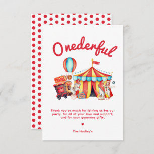 Carte Cirque original 1er Anniversaire Merci