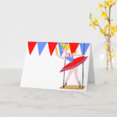 Carte Cirque Trapeze Artiste Cirque (Fleur jaune)