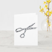 Carte Ciseaux avec coupes à cheveux (Fleur jaune)