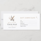 Carte Ciseaux blancs minimaux de coiffeur modifiables (Devant)