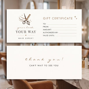Carte Ciseaux blancs minimaux de coiffeur modifiables