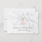 Carte Ciseaux or Rose en marbre | Certificat cadeau de s (Devant)