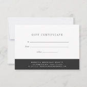 Carte Ciseaux or Rose en marbre | Certificat cadeau de s (Dos)