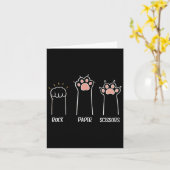 Carte Ciseaux Papier Rocher Paw Cute Chat Animal Jeu (Fleur jaune)