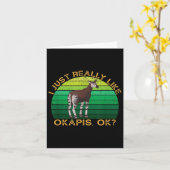 Carte Citation Animale Amusante Okapi Avec Conception Vi (Fleur jaune)