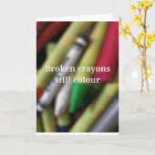 Carte Citation cassée de crayons (Fleur jaune)