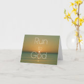 Carte Citation chrétienne inspirante Courez à Dieu (Fleur jaune)