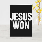 Carte Citation chrétienne Jésus a gagné (Fleur jaune)