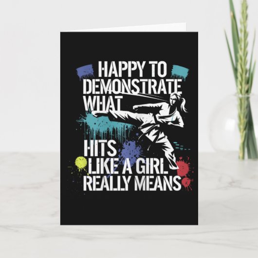 Carte Citation Comme Une Fille Martiale Arts Pride (Devant)