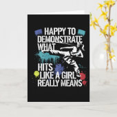 Carte Citation Comme Une Fille Martiale Arts Pride (Fleur jaune)