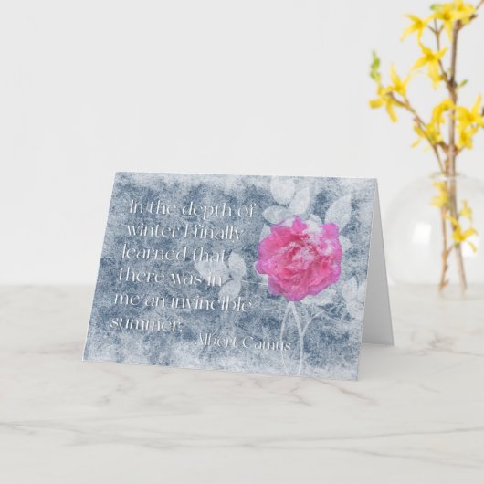 Carte Citation d'Albert Camus (Fleur jaune)