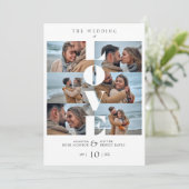 Carte Citation d'amour blanc tendance Collage Mariage 6  (Debout devant)