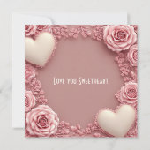 Carte Citation d'amour romantique Âmes sœurs Roses paste (Dos)