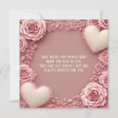 Carte Citation d'amour romantique Âmes sœurs Roses paste (Devant)