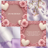Carte Citation d'amour romantique Âmes sœurs Roses paste