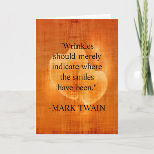 Carte Citation d'anniversaire de Mark Twain avec des cœu