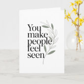 Carte Citation d'appréciation Vous Faites Sentir Les Gen (Fleur jaune)