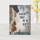 Carte Citation D'Art Médiatique Mixte Chaque Jour Est Un (Fleur jaune)