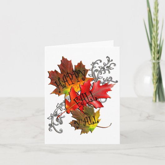 Carte Citation d'automne Happy Fall Y'all (Devant)