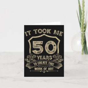 Carte Citation de 50e anniversaire Design Vintage Rétro