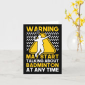 Carte Citation De Badminton Peut Commencer À Parler De B (Fleur jaune)