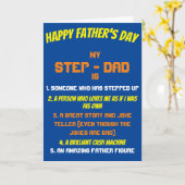 Carte Citation de beau-père bleu pour la fête des pères (Fleur jaune)