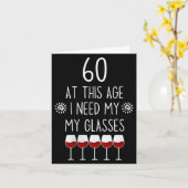 Carte Citation de buveuse de vin pour femmes de 60 ans B (Fleur jaune)