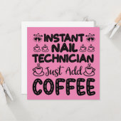 Carte Citation de café de technicien de clou amusant (Devant/Arrière en situation)