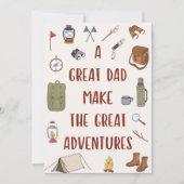 Carte Citation de camping pour l'aventure de la fête des (Devant)