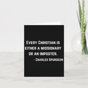 Carte Citation de Charles Spurgeon Missionnaire ou impos