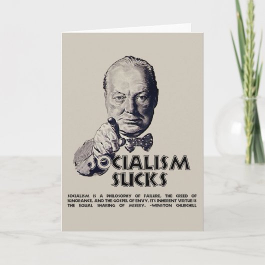 Carte Citation de Churchill : Le socialisme est nul ! (Devant)
