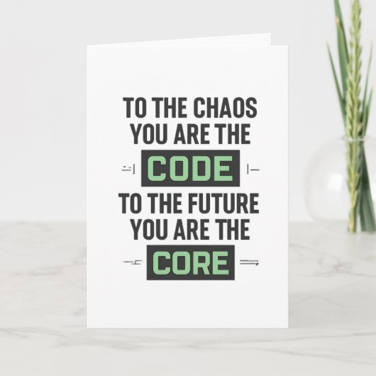 Carte Citation de codage Inspiration - Code et coeur (Devant)