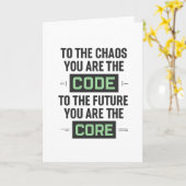 Carte Citation de codage Inspiration - Code et coeur (Fleur jaune)