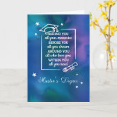 Carte Citation de diplôme de maîtrise Aquarelle bleue (Fleur jaune)