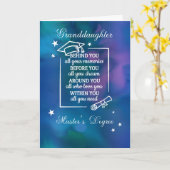 Carte Citation de diplôme de maîtrise de la petite-fille (Fleur jaune)