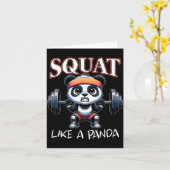 Carte Citation de gym drôle de musculation de panda Squa (Fleur jaune)