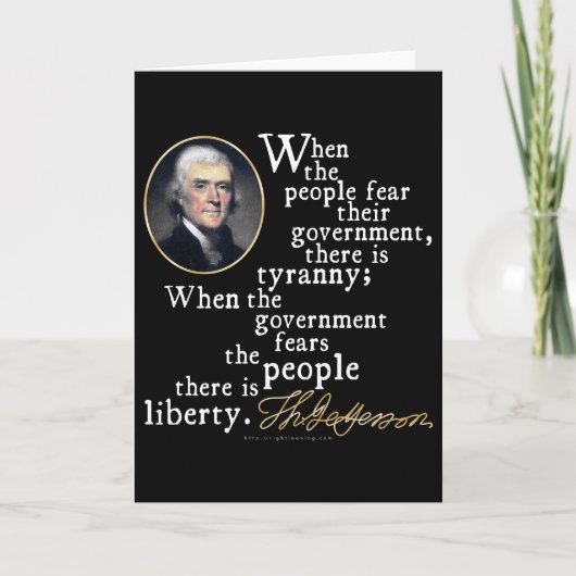 Carte Citation de Jefferson Tyranny-Liberty (Devant)