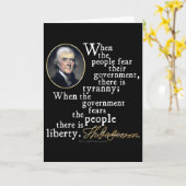 Carte Citation de Jefferson Tyranny-Liberty (Fleur jaune)