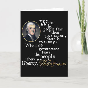 Carte Citation de Jefferson Tyranny-Liberty