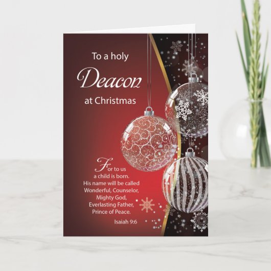 Carte Citation de la Bible de Noël du diacre (Devant)