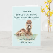 Carte Citation de la Bible Inspirationnelle Rom 8:28 Tra (Fleur jaune)